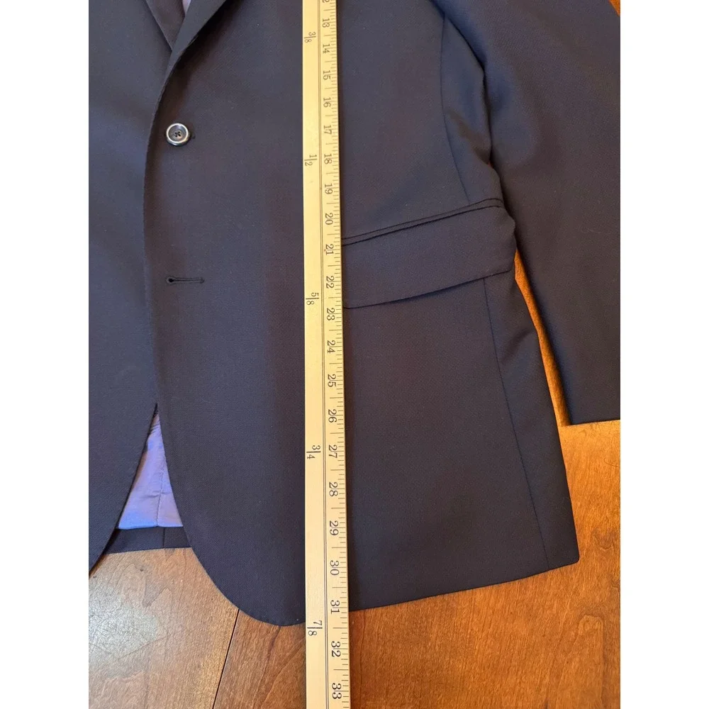 Saks Fifth Avenue Blazer Men Navy Blue Ermenegildo Zegna Cloth Made in Italy 42T